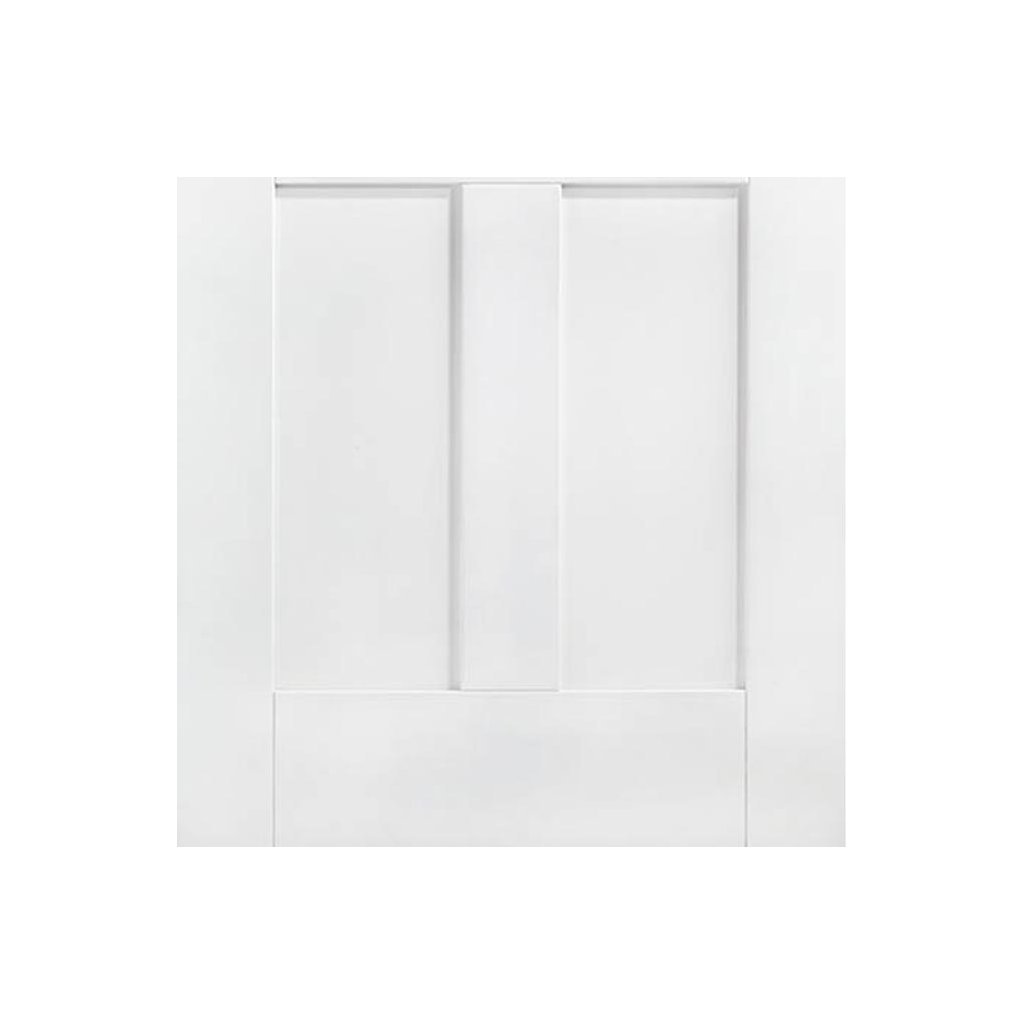 London Single Evokit Pocket Door Detail - Clear Glass - White Primed