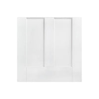 London Single Evokit Pocket Door Detail - Clear Glass - White Primed