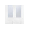 London Single Evokit Pocket Door Detail - Clear Glass - White Primed