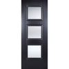 Amsterdam Black Primed Door Pair - Clear Glass