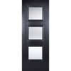 Amsterdam Black Primed Single Evokit Pocket Door - Clear Glass