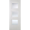 Amsterdam 3 Panel Door Pair - Clear Glass - White Primed