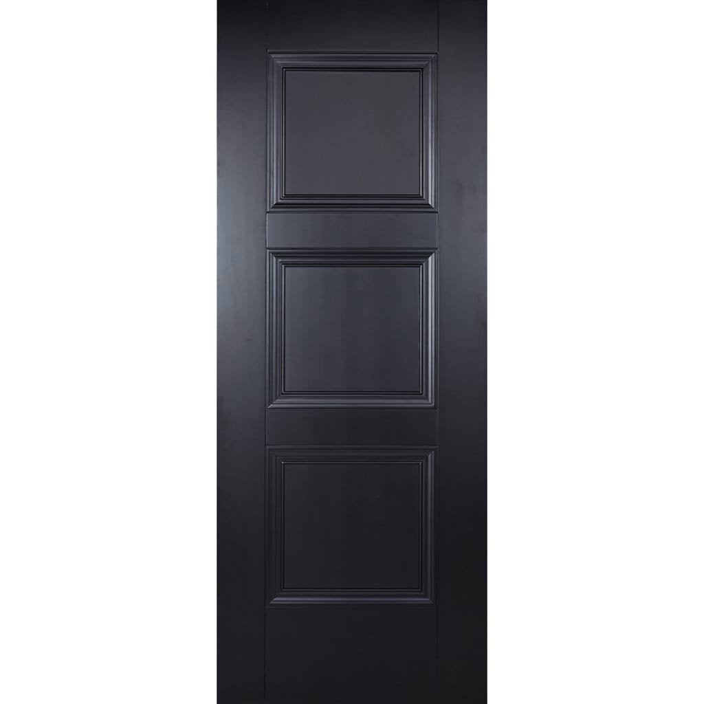 Amsterdam 3 Panel Black Primed Fire Door - 1/2 Hour Fire Rated