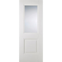 Arnhem 1 Pane 1 Panel Door Pair - Clear Glass - White Primed