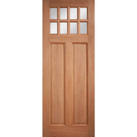 Balham External Hardwood Door and Frame Set - Frosted Double Glazing - Two Unglazed Side Screens, From LPD Joinery