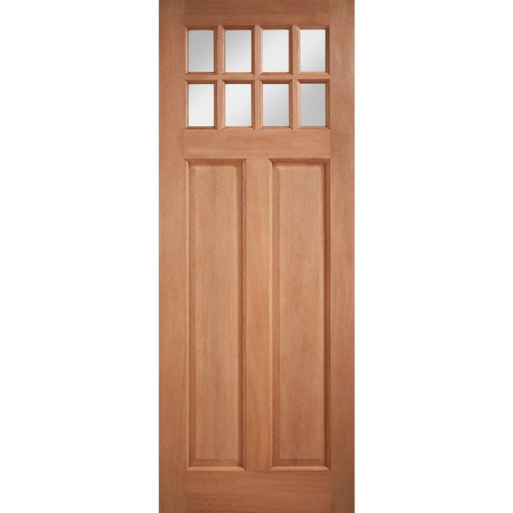 Balham External Hardwood Door and Frame Set - Frosted Double Glazing - Two Unglazed Side Screens, From LPD Joinery
