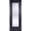 Eindhoven Black Primed Door Pair - Clear Glass