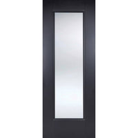 Eindhoven Black Primed Door Pair - Clear Glass