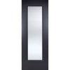 Eindhoven Black Primed Door Pair - Clear Glass