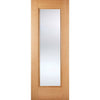 eindhoven 1l oak door clear safety glass prefinish