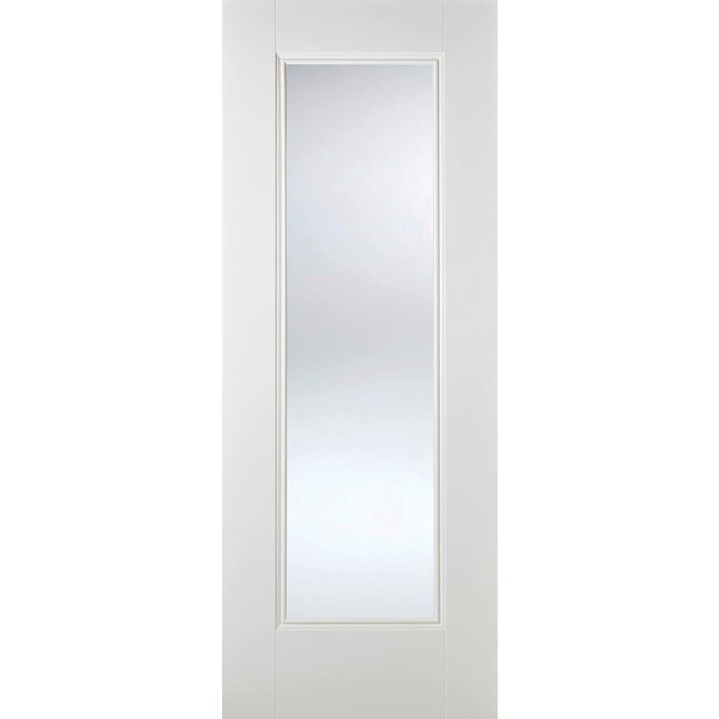 Eindhoven 1L Single Evokit Pocket Door - Clear Glass - White Primed