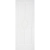 White Fire Door, Reims Diamond 5 Panel Door - 1/2 Hour Rated - White Primed