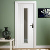 Mexicano Door - Vertical Lining Clear Glass - White Primed