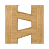 Seville 4LS Glazed Oak Door Pair - Irregular Glass Panes -  Prefinished