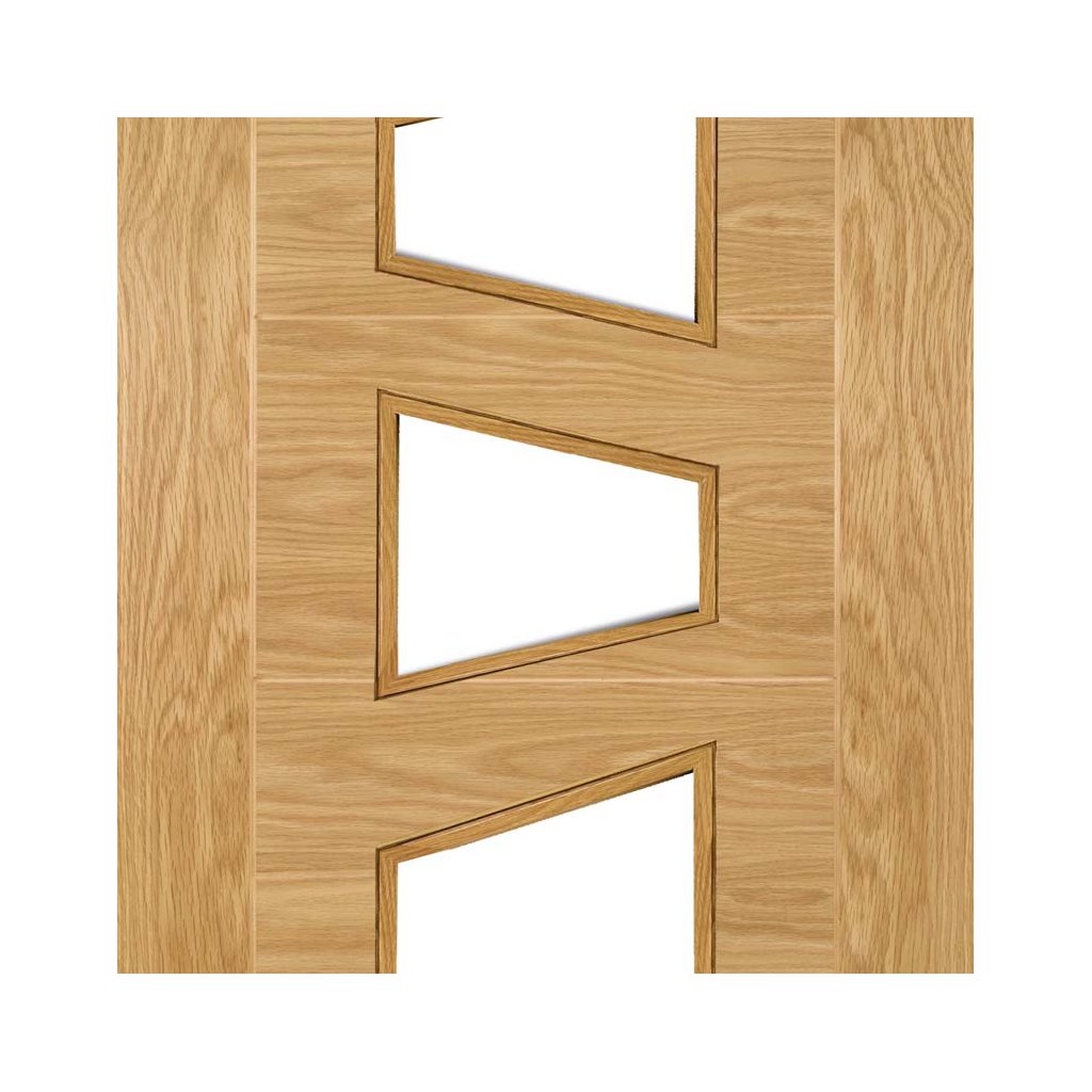 Seville 4LS Glazed Oak Door Pair - Irregular Glass Panes -  Prefinished