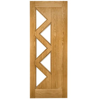 Ely 5 Glazed Oak Door Pair - Prefinished