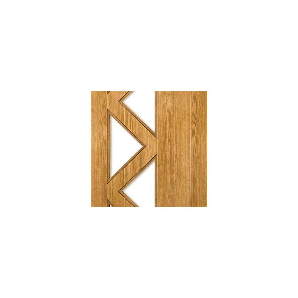Ely oak door with 5 triangular glass panes
