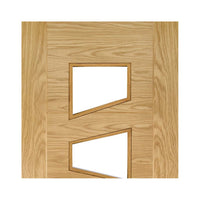 Seville 4LS Glazed Oak Door Pair - Irregular Glass Panes -  Prefinished