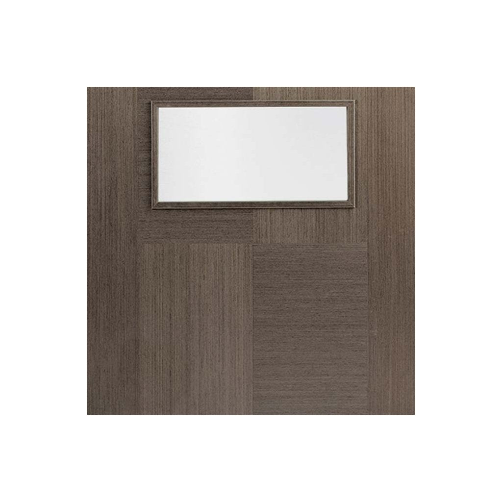 Bespoke Apollo Chocolate Grey 3L Door Pair - Clear Glass - Prefinished