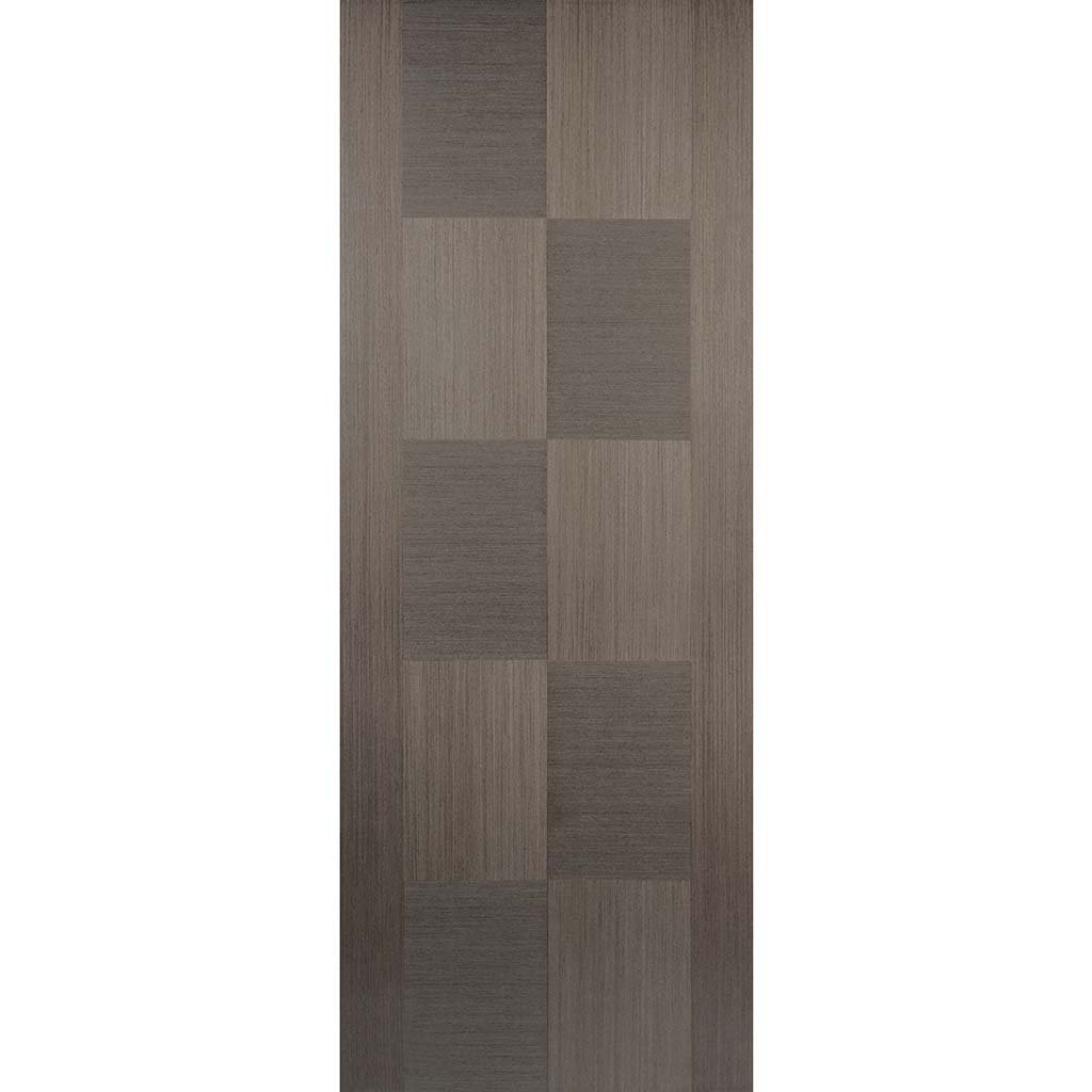Bespoke Apollo Chocolate Grey Flush Double Pocket Door Detail - Prefinished