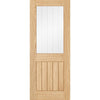 ThruEasi Room Divider - Belize Oak Double Doors Silkscreen Etched Clear Glass Unfinished Double Doors with Single Side