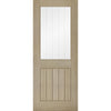 Six Folding Doors & Frame Kit - Belize Light Grey 3+3  - Clear Glass Frosted Lines - Prefinished