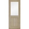 Belize Light Grey Internal Door Pair  - Clear Glass Frosted Lines - Prefinished