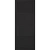 Double Sliding Door & Wall Track - Chelsea 4 Panel Black Primed Door