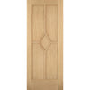 Reims Diamond 5 Panel Oak Absolute Evokit Single Pocket Door - Prefinished