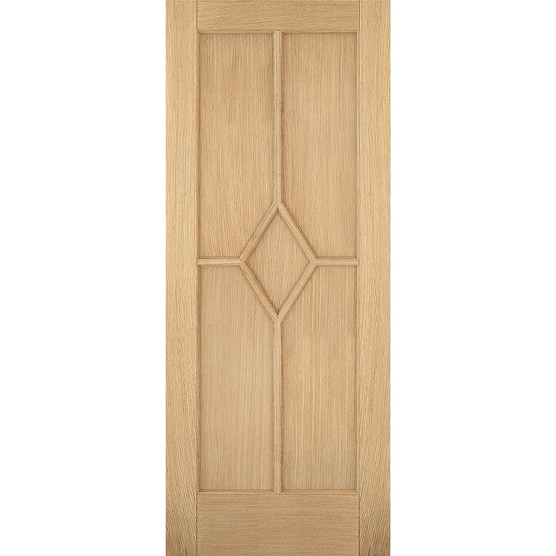 Two Folding Doors & Frame Kit - Reims Diamond 5 Panel Oak 2+0 - Prefin ...