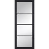 Four Folding Doors & Frame Kit - Soho 4 Pane Charcoal 2+2 - Clear Glass - Prefinished