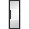Tribeca 3 Pane Black Painted Internal Door Pair - Clear Glass - Prefinished