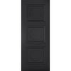 Top Mounted Black Sliding Track & Double Door - Antwerp 3 Panel Black Primed Doors