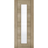 Single Sliding Door & Wall Track - Edmonton Light Grey Door - Clear Glass with Frosted Lines - Prefinished