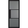 Tribeca 3 Pane Black Prefinished Absolute Evokit Single Pocket Door - Tinted Glass