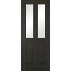 Richmond Smoked Oak Single Evokit Pocket Door - Clear Glass - Prefinished