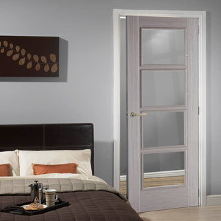 Image: Contemporary grey glazed interior door