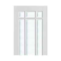 W8 Manhattan Room Divider Door & Frame Kit - Bevelled Clear Glass - White Primed - 2031x2478mm Wide