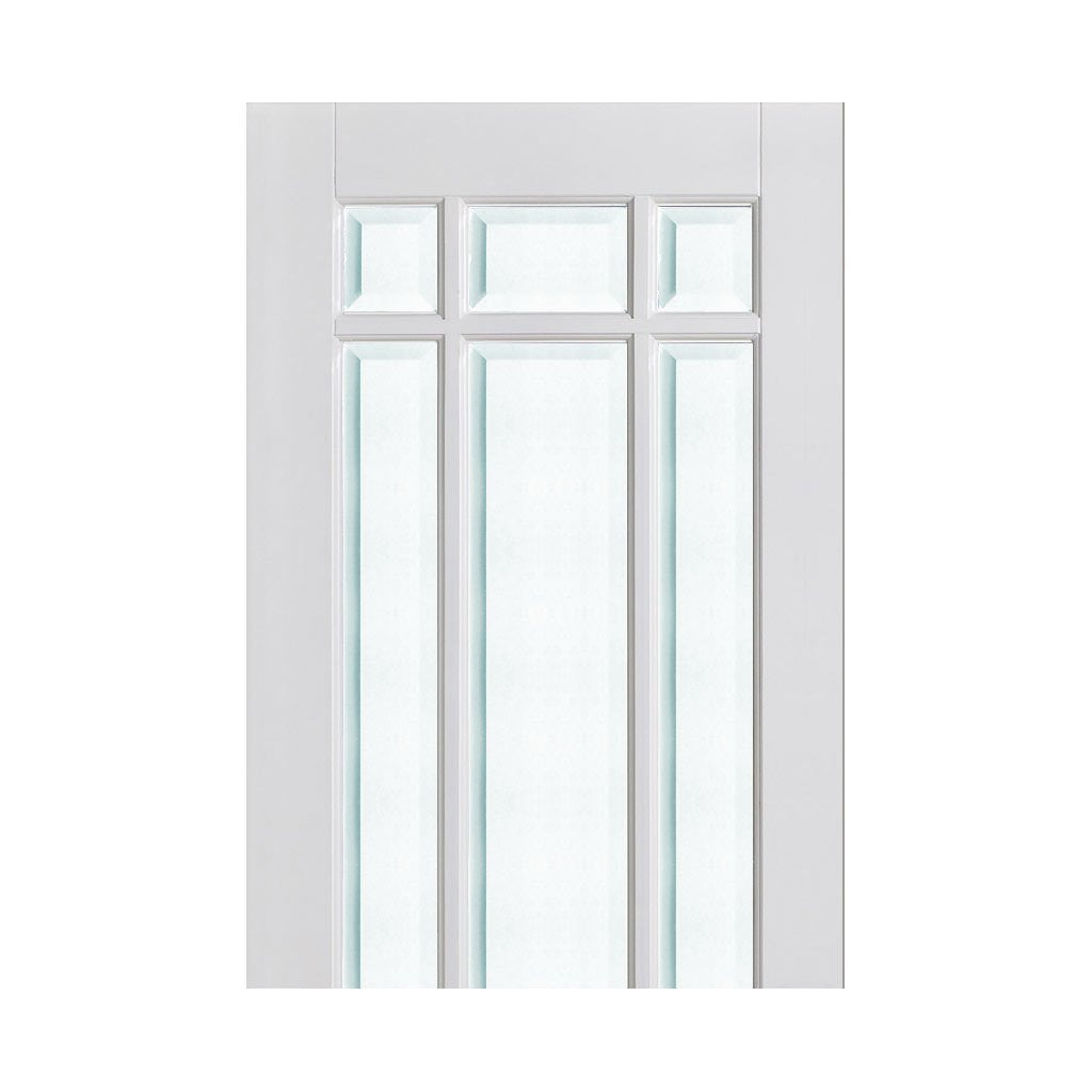 W8 Manhattan Room Divider Door & Frame Kit - Bevelled Clear Glass - White Primed - 2031x2478mm Wide
