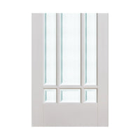 W8 Manhattan Room Divider Door & Frame Kit - Bevelled Clear Glass - White Primed - 2031x2478mm Wide