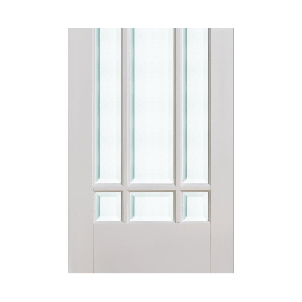 W8 Manhattan Room Divider Door & Frame Kit - Bevelled Clear Glass - White Primed - 2031x2478mm Wide