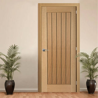 Image: door set kit mexicano oak door vertical lining