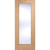 ThruEasi Oak Room Divider - Vancouver 1 Pane Clear Glass Prefinished Door with Full Glass Side
