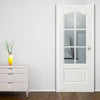 Kent 6 Pane Door - Bevelled Clear Glass - White Primed