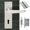 M30 Victorian Suite Lever Lock Satin Chrome Handle Pack