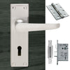 M30 Victorian Suite Lever Lock Satin Chrome Handle Pack