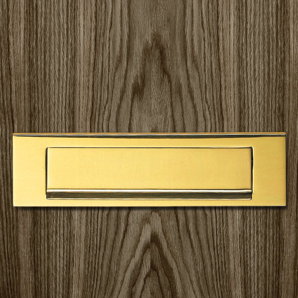 M36G Letter Plate, Gravity Flap, 270x73mm Polished Brass