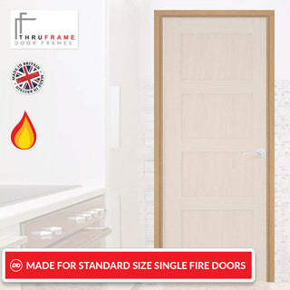 Image: Made to Size Single Interior Prefinished Oak Veneered Frame - For 30 Minute Fire Doors