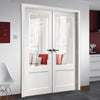 Bespoke Madison White Primed Internal Door Pair - Clear Bevelled Glass