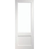 Madison White Primed Door Pair - Clear Bevelled Glass
